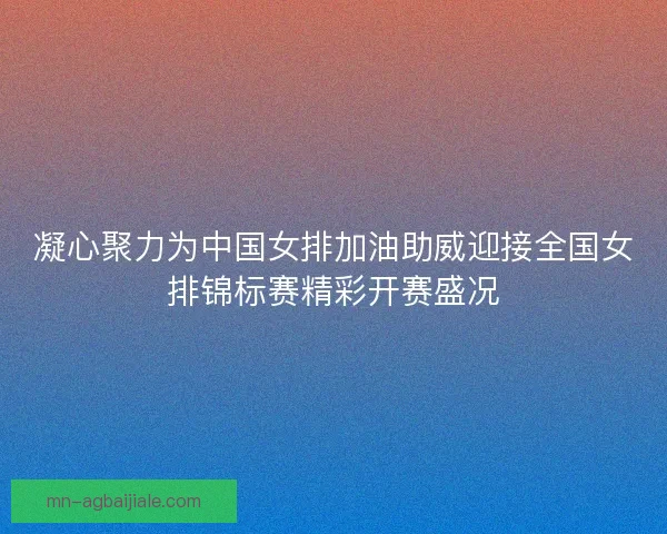 凝心聚力为中国女排加油助威迎接全国女排锦标赛精彩开赛盛况
